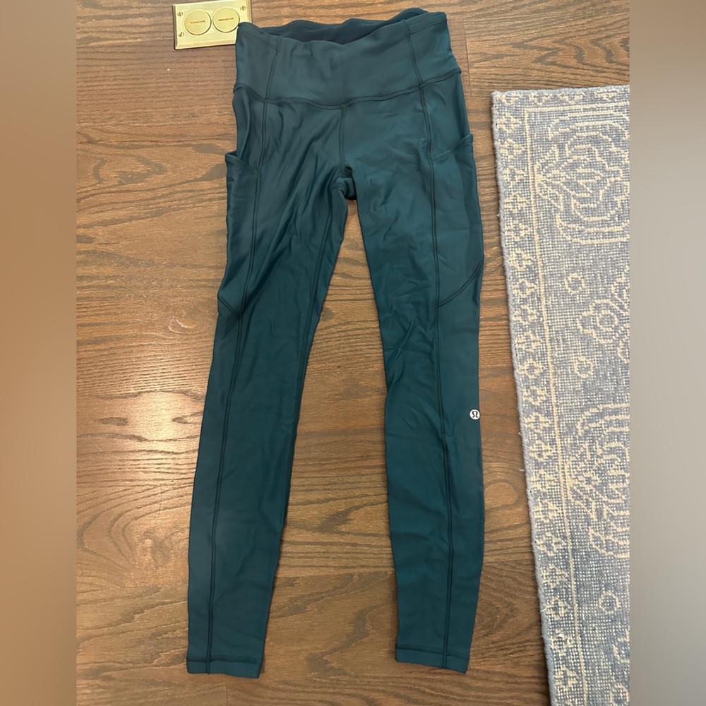 Lululemon Dark Green Fleece Leggings